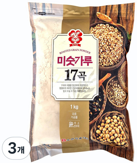 새마원 소연 17곡미숫가루 아침 식사대용 선식 곡물쉐이크, 3개, 1kg