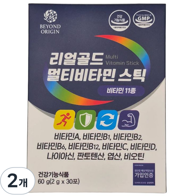 리얼골드 멀티비타민, 2개, 2g