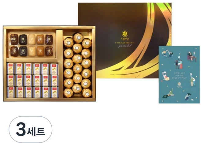 드림미당 행운합격엿 페레로+스위스델리스 시험합격 응원선물, 3세트, 544g - 쿠팡