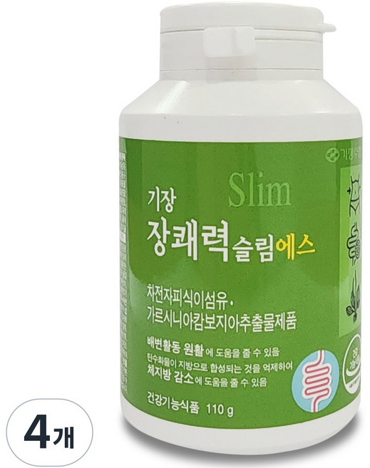 기장 장쾌력 슬림에스 쾌변 다이어트 차전자피 효소 식이섬유, 4개, 110g