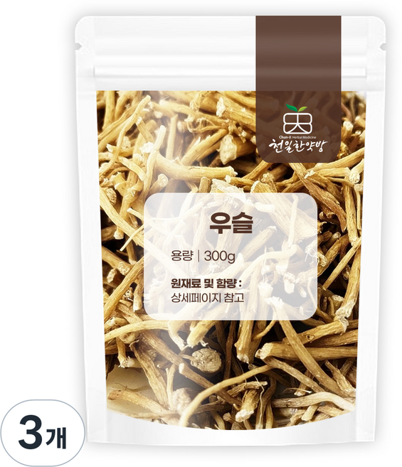 천일한약방 국산 우슬 자연산 세척 절단, 300g, 3개