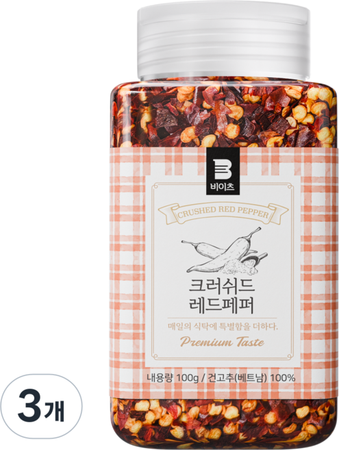 비이츠 크러쉬드 레드페퍼, 3개, 100g