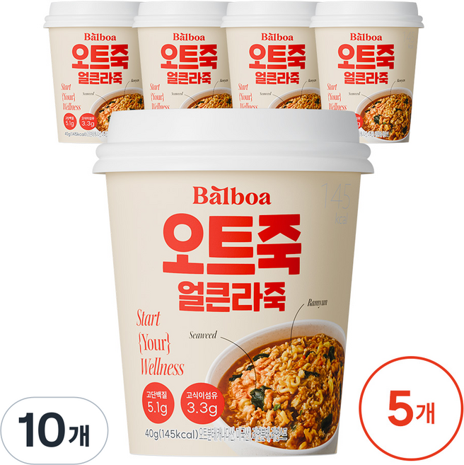 발보아 저당 오트밀 죽 얼큰라죽, 10개, 40g