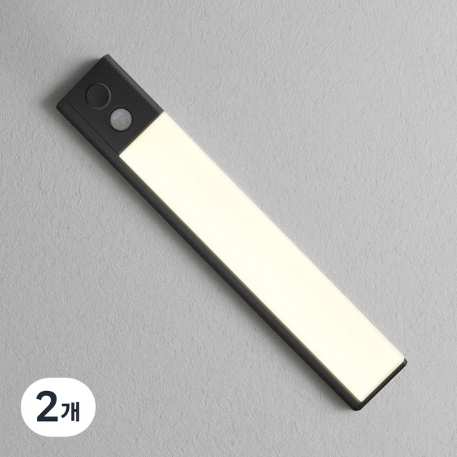 파카이라이트 무타공 슬림 엣지 알루미늄합금 터치식 LED 센서등 23cm, 2개, 블랙