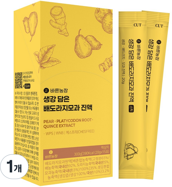 목이 너무 힘들고 불편할때 효과빠른 국내산 100% 배도라지즙 바른농장 유산균7종 함유, 4박스, 300g