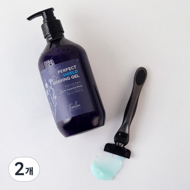 포엘리에 퍼펙트 쉴드 저자극 대용량 쉐이빙 젤, 2개, 500ml