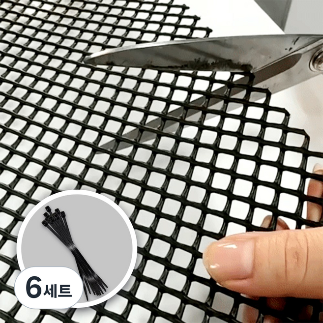 단단한 두께 3.2mm PE망 폭1M 낙엽방지 비둘기퇴치 반려동물 펜스 울타리 딱딱한 플라스틱망, 6세트