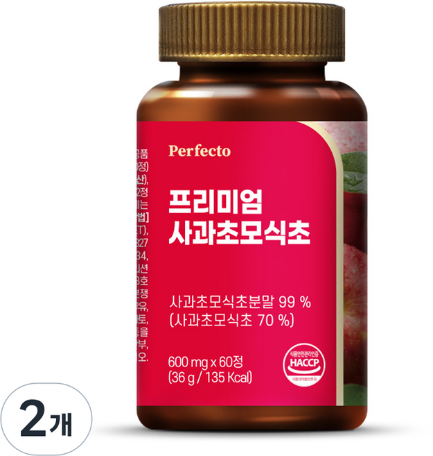 퍼펙토 프리미엄 사과초모식초 100%, 60정, 2개