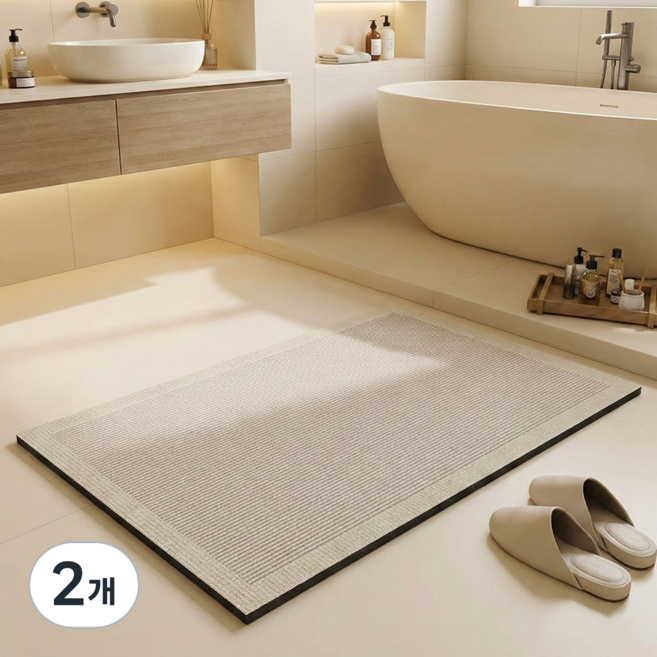 품질 좋고 가심비 뛰어난 / 워셔블 논슬립 규조토 발매트 / 우리집에 꼭 필요한 MUST HAVE 아이템, 2개, C타입