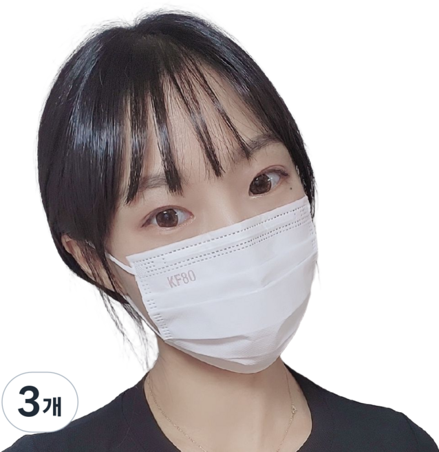 썸데이 KF80 얇은 여름용 덴탈마스크 중형 대형 개별포장, 라이트핏 KF80 대형 화이트, 3개, 30매입