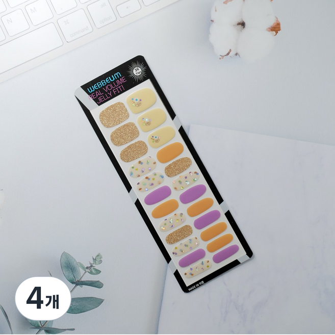 위쁨 네일스티커 네일팁 젤네일스티커, 4개, WEN001