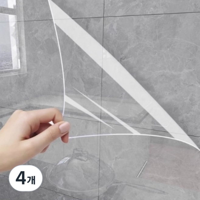 오어브랜드 주방 싱크대 타일 벽 가스렌지 오염방지 투명 시트지, 4개