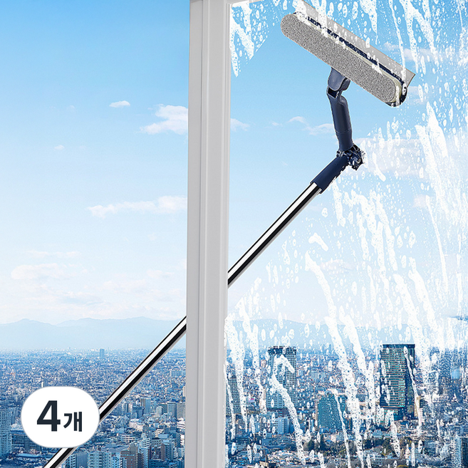 비바룸 각도조절 베란다 창문닦이 유리창, 블루, 4개