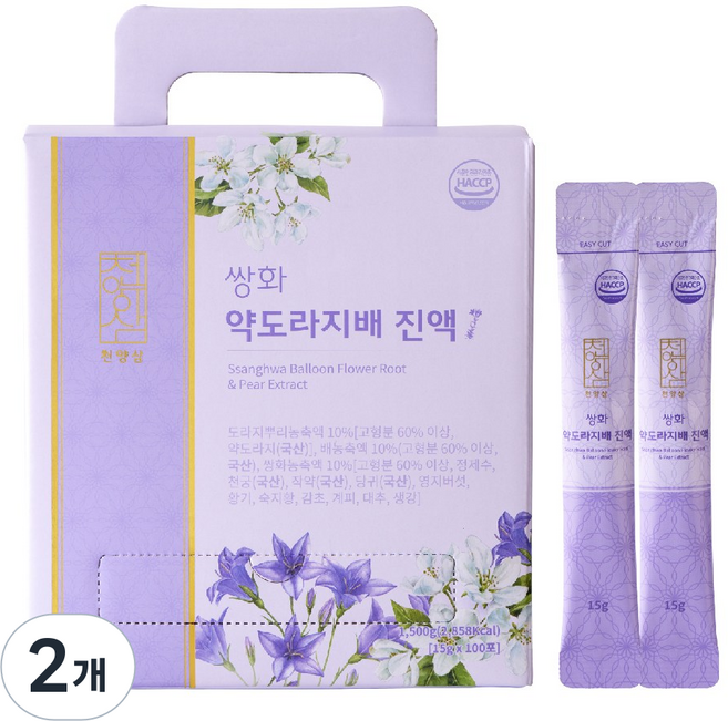 천양삼 쌍화 약도라지배 진액스틱, 15g, 100개입, 2개