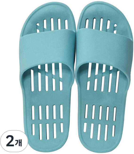 문에 안걸리는 욕실화 국내산 미끄럼방지 물빠짐 발등 낮은 욕실화 화장실 슬리퍼, 블루, 2개