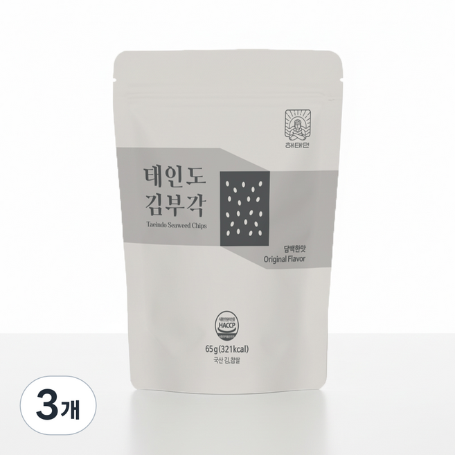 태인도 수제 찹쌀김부각, 3개, 65g