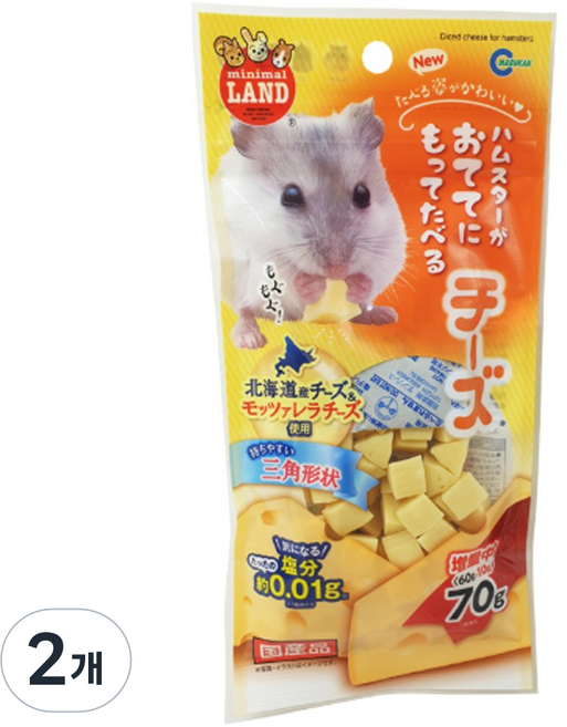 미니멀랜드 마루칸 치즈큐브 간식, 70g, 2개