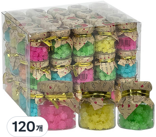무지개 색깔 단지모양 별사탕, 120개, 5g