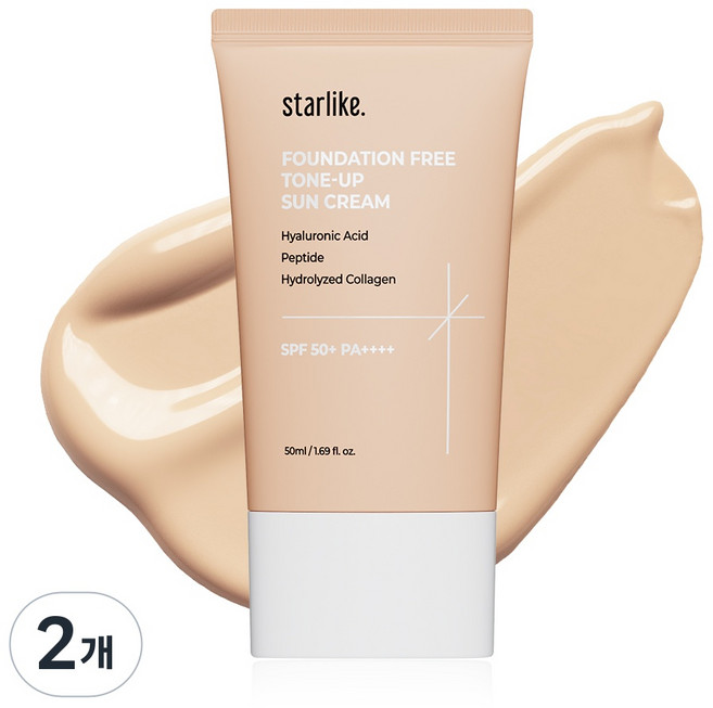 스타라이크 파데프리 톤 업 선 크림 SPF 50+ PA++++, 2개, 50ml