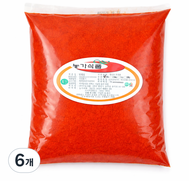 [하남댁] 수입고춧가루 고운 장용 보통맛, 6개, 1kg