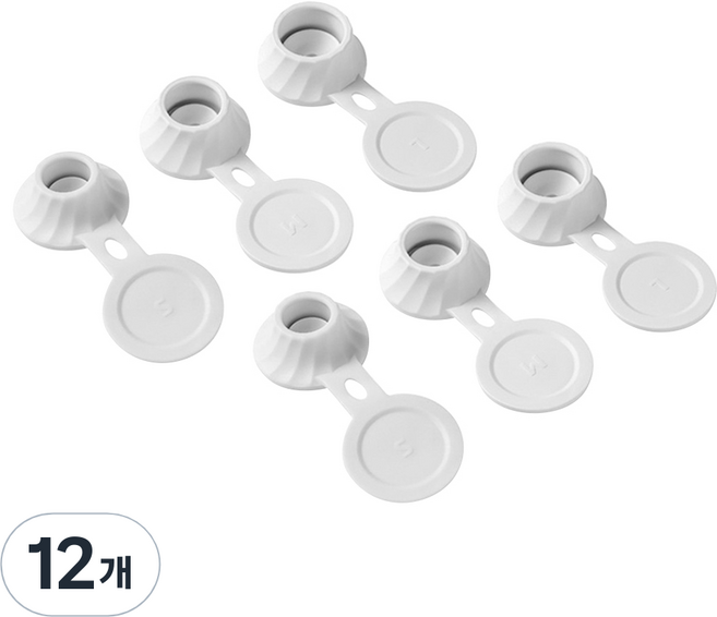 프롬하우스 끝까지 쓰는 실리콘 거꾸로 알뜰캡 6P세트, 12개, 화이트
