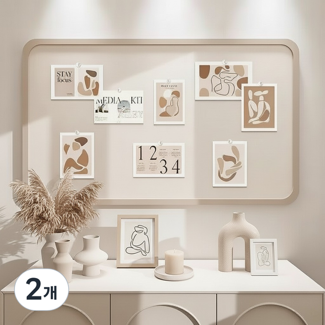 데이엘라 무타공 부착식 펠트보드 대형 게시판 알림판 학교 어린이집 사무실, 2개