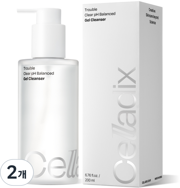 셀라딕스 트러블 클리어 약산성 젤클렌저 여드름 클렌징 아크네스균 향균, 2개, 200ml