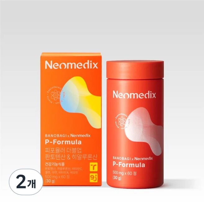 [네오메딕스] 바노바기 피포뮬러 더블업 판토텐산 여드름 영양제, 2개, 60정 - 쿠팡