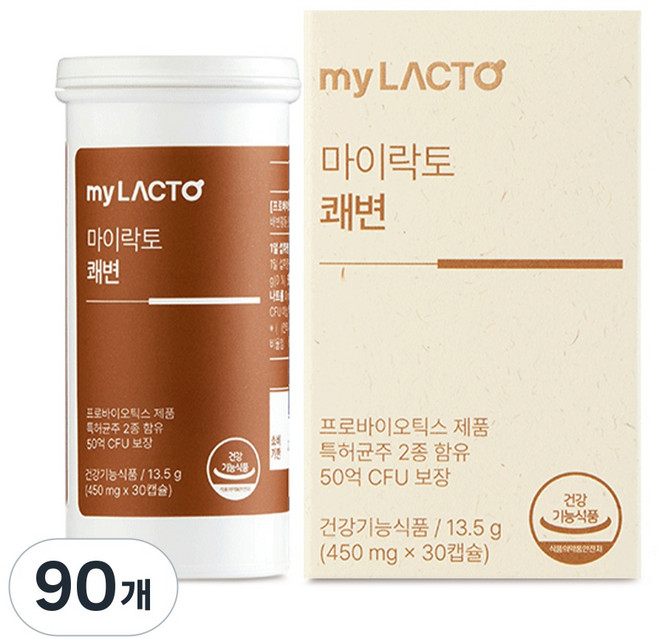 마이락토 쾌변 배변활동 개선 장건강 특허 프리미엄 유산균 캡슐형, 90개, 450mg