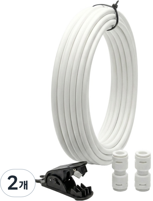 정수기 호스 물선 10m 1/4인치 튜빙선 셀프 교체 세트 (커팅기+렌치+I피팅 포함), 2개, A세트