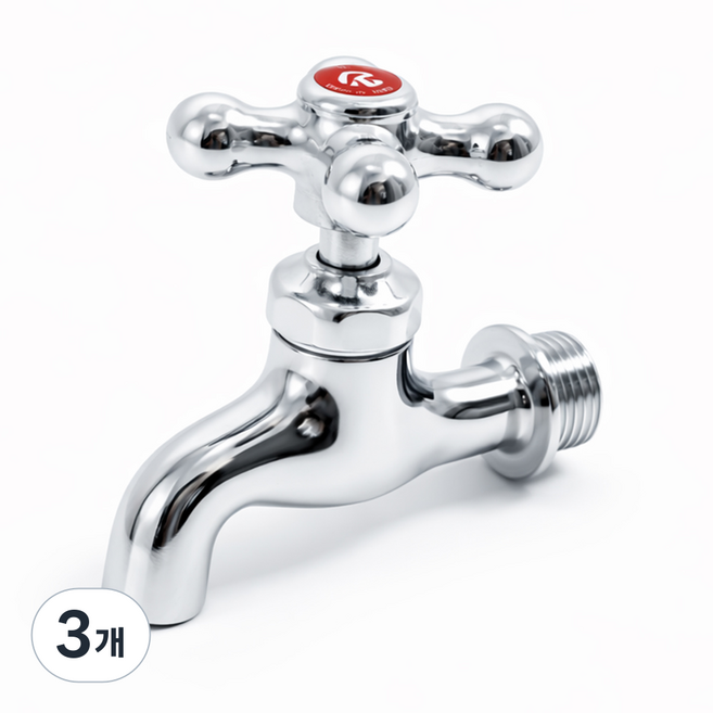 비욘드퍼니싱 국내생산 십자핸들 가로 수도꼭지 KC, 3개