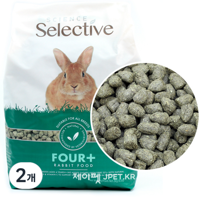 슈프림펫 셀렉티브 시니어 토끼사료, 2개, 2kg