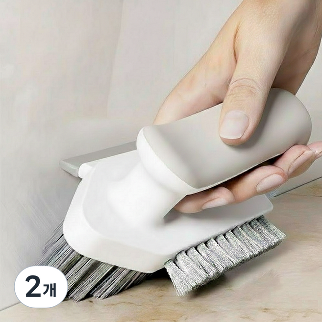 히즈엔 강력청소 빳빳한 청소솔 V자 구석 틈새 브러쉬 솔, 화이트, 2개
