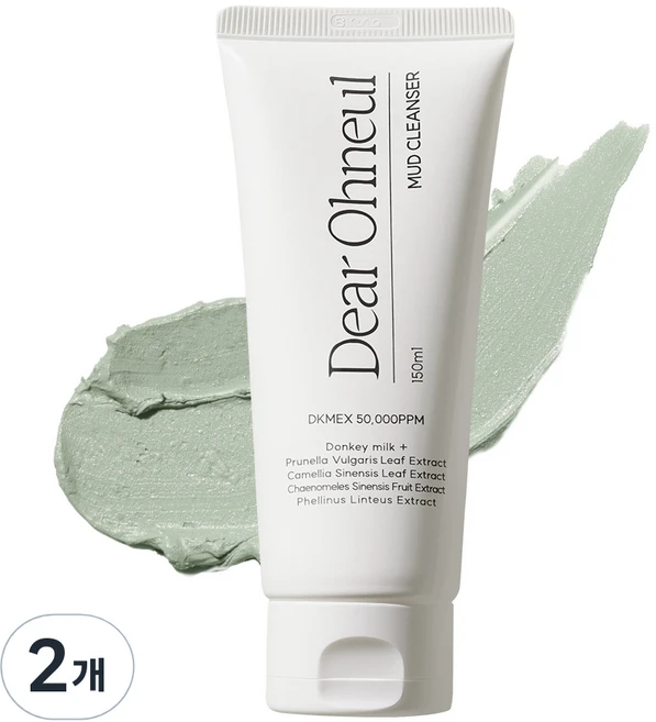 디어오늘 동키밀크 약산성 팩투폼 머드클렌징폼, 2개, 150ml - 쿠팡