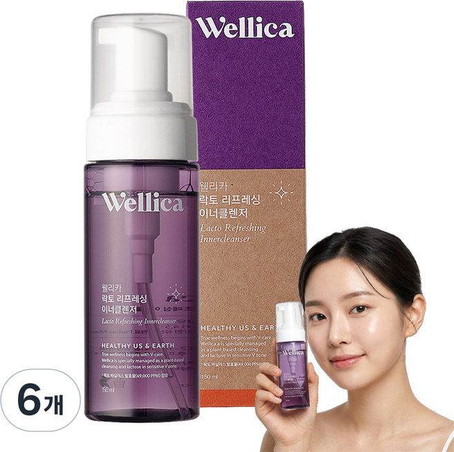 웰리카 이너클렌저 여성청결제 Y존케어, 150ml, 6개