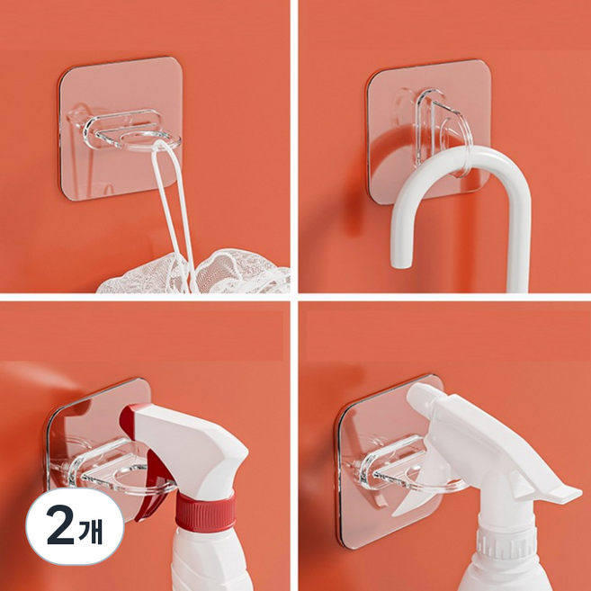 다용도 걸이 10P 1세트 (O형 매직후크 무타공 링 접착식 투명 벽걸이 ), 2개, 제품선택_다용도 걸이 10P