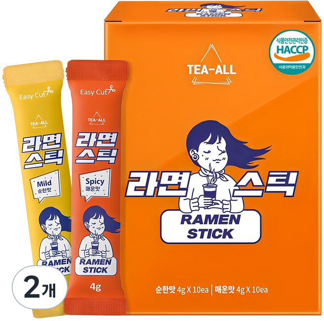 티올 라면국물 스틱 순한맛 매운맛 20개입, 80g, 2개