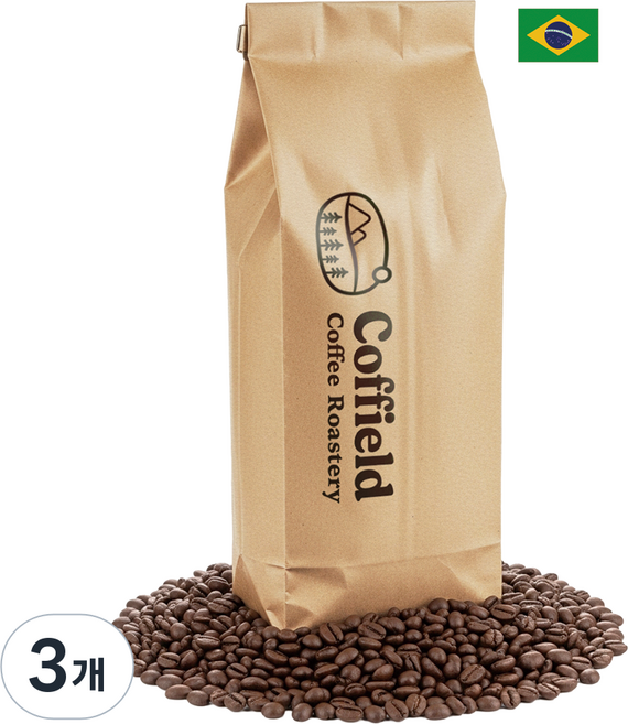 커필드 브라질 싱글 오리진 원두, 1kg, 3개, 홀빈(분쇄안함)