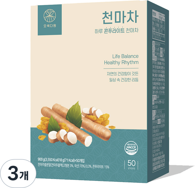 오색다원 하루 콘푸라이트 천마차, 3개, 50개입, 18g
