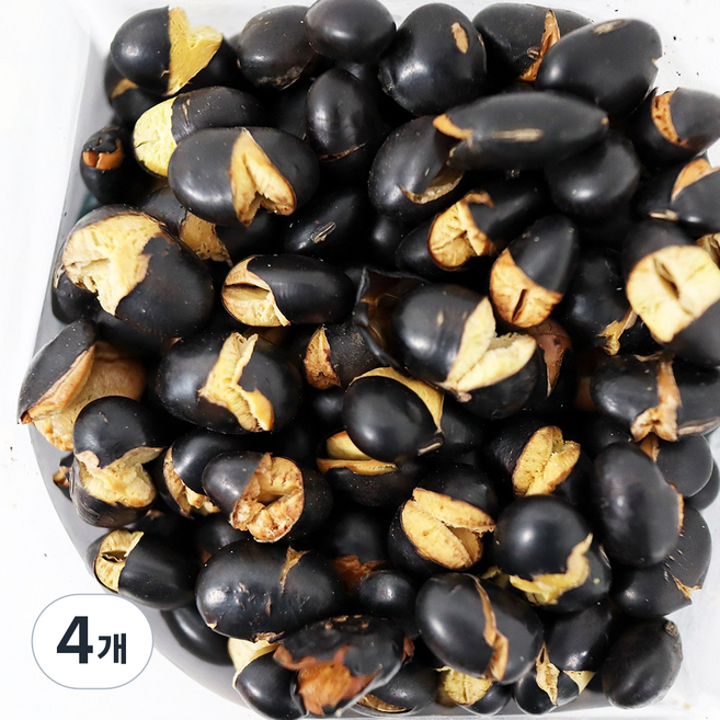 그레인팜 세척후 압력으로 찌고 볶은 서리태 국산서리태100% 볶음검은콩, 500g, 4개