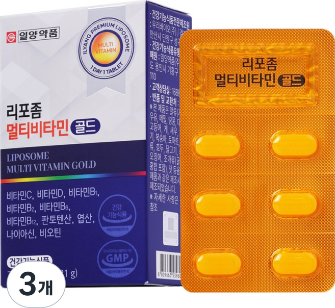 일양약품 리포좀 멀티비타민 골드-리포좀 제형기술 종합비타민, 3개, 30정