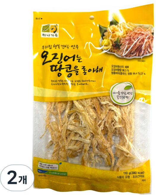 [농협] 하나가득 오징어는 땅콩을 좋아해, 2개, 110g
