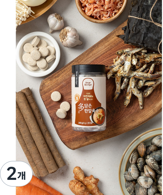한알육수 멸치맛 60정 샤브샤브 코인 조미료, 2개, 240g