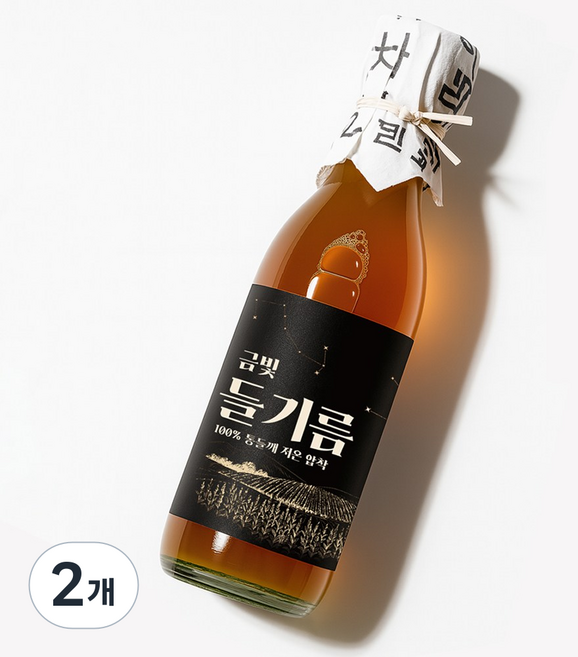 저온압착 금빛 들기름 고소한 통들깨, 2개, 350ml