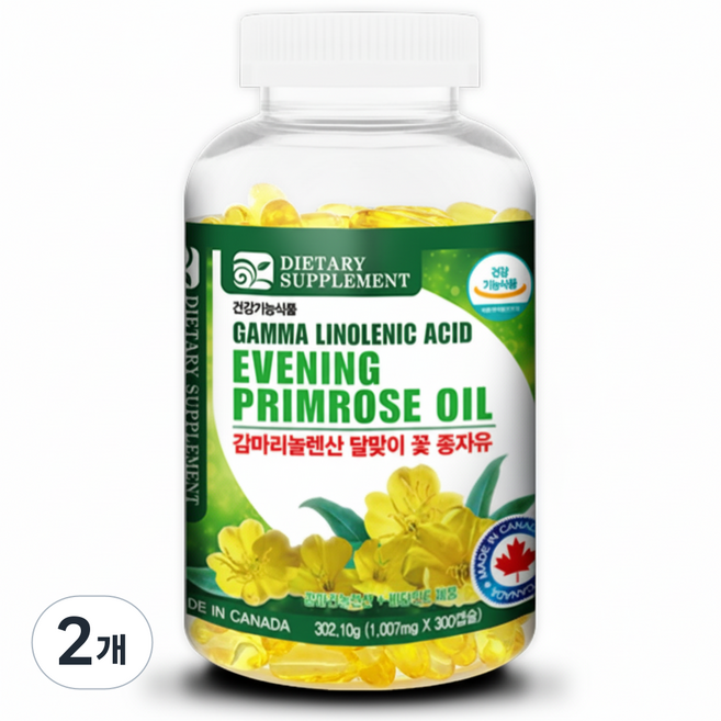 내츄럴365 캐나다 감마리놀렌산 달맞이 꽃 종자유 (5개월분), 300정, 2개