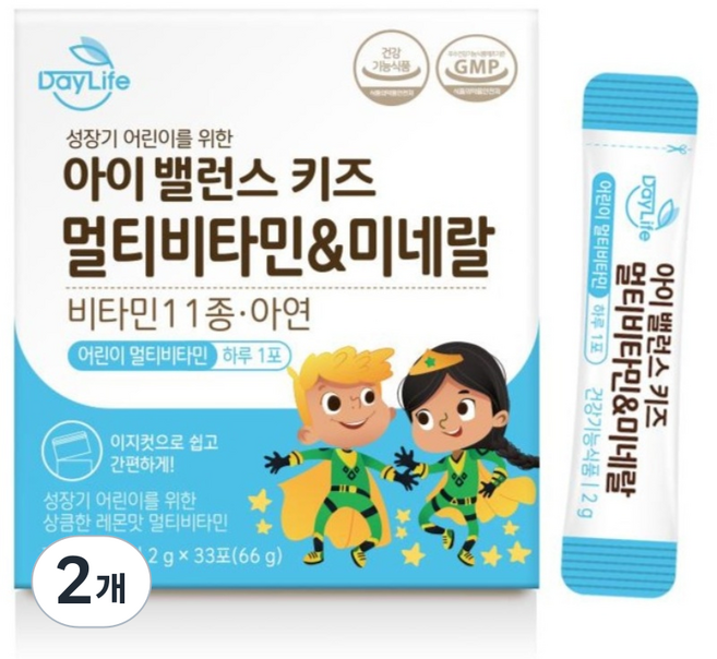 데이라이프 아이 밸런스 키즈 멀티비타민&미네랄 33포, 33회분, 66g, 2개