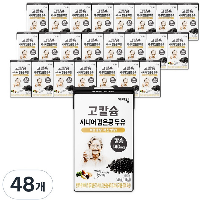 케어웰 고칼슘 시니어 검은콩 두유, 48개, 140ml