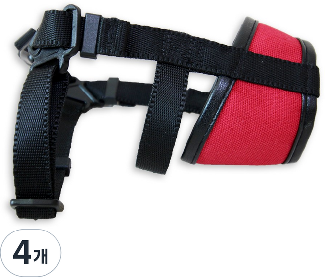 애견 소형견 미어캣 입마개 산책 훈련 짖음방지, 5호(입둘레16cm), 빨강, 4개