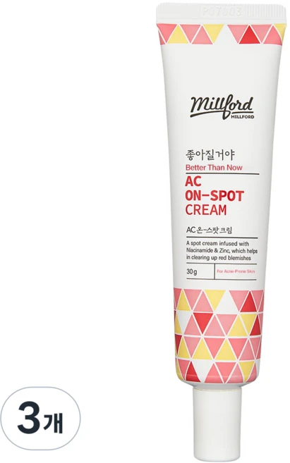[쿠팡특가] 밀포드 AC 온-스팟 크림 피부진정 민감피부 국소 스팟케어 30g, 3개 - 쿠팡