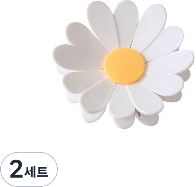 일상스토리 자석 데이지 밀봉 클립 집게, 2세트, 화이트